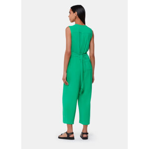 Whistles Josie Green Zip Front Jumpsuit